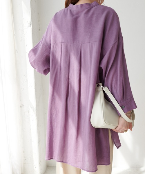 DISCOAT（ディスコート）の「ヨウリュウビッグシャツ（シャツ/ブラウス・レディース・パープル/ネイビー/アイボリー・FREE）」の17枚目の写真