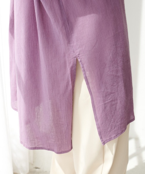 DISCOAT（ディスコート）の「ヨウリュウビッグシャツ（シャツ/ブラウス・レディース・パープル/ネイビー/アイボリー・FREE）」の8枚目の写真