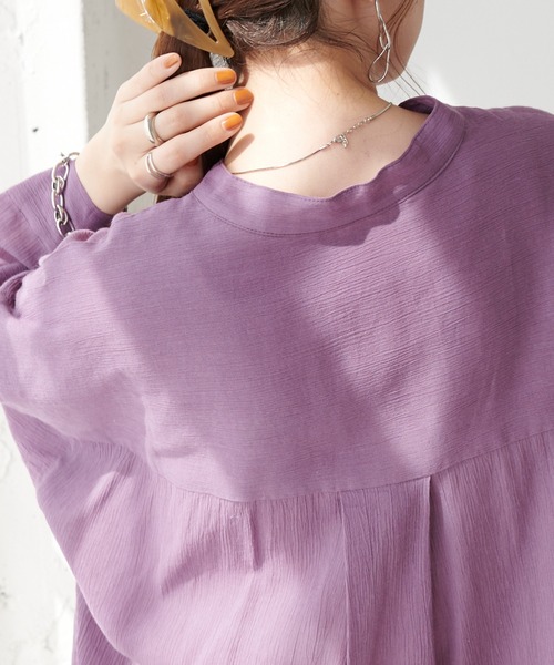 DISCOAT（ディスコート）の「ヨウリュウビッグシャツ（シャツ/ブラウス・レディース・パープル/ネイビー/アイボリー・FREE）」の13枚目の写真