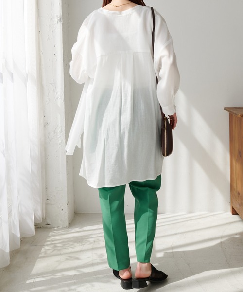 DISCOAT（ディスコート）の「ヨウリュウビッグシャツ（シャツ/ブラウス・レディース・パープル/ネイビー/アイボリー・FREE）」の4枚目の写真