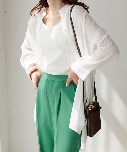 DISCOAT（ディスコート）の「ヨウリュウビッグシャツ（シャツ/ブラウス・レディース・パープル/ネイビー/アイボリー・FREE）」の9枚目の写真