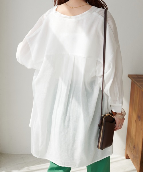 DISCOAT（ディスコート）の「ヨウリュウビッグシャツ（シャツ/ブラウス・レディース・パープル/ネイビー/アイボリー・FREE）」の14枚目の写真