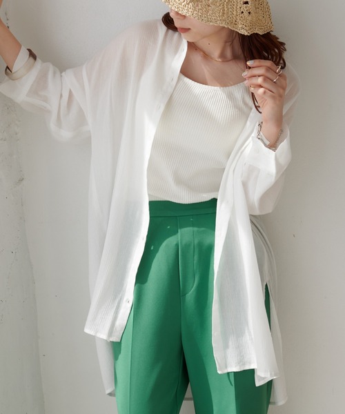 DISCOAT（ディスコート）の「ヨウリュウビッグシャツ（シャツ/ブラウス・レディース・パープル/ネイビー/アイボリー・FREE）」の5枚目の写真