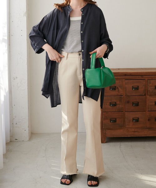 DISCOAT（ディスコート）の「ヨウリュウビッグシャツ（シャツ/ブラウス・レディース・パープル/ネイビー/アイボリー・FREE）」の20枚目の写真