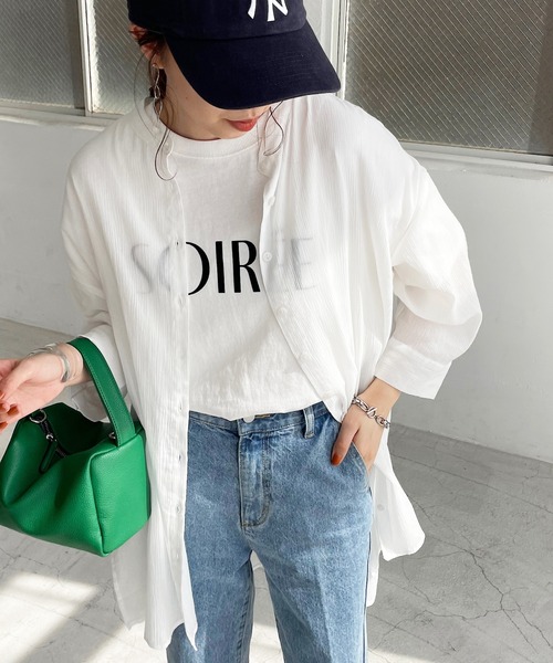 DISCOAT（ディスコート）の「ヨウリュウビッグシャツ（シャツ/ブラウス・レディース・パープル/ネイビー/アイボリー・FREE）」の15枚目の写真