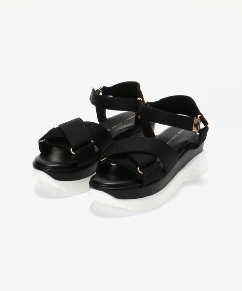 MAJESTIC LEGON(マジェスティックレゴン)の「ボリューミークロススポサン(サンダル・レディース・ブラック/ベージュ/アイボリー・MEDIUM/LARGE)」の13枚目の写真