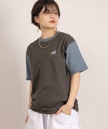 【CONVERSE/コンバース】ワンポイントシューズ刺繍リンガーTシャツ/袖配色/ラグランT/ユニセックス