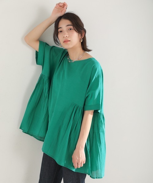 Bou Jeloud（ブージュルード）の「コットン100綿ボイルトップス（その他トップス・レディース・チャコールグレー/オフホワイト/グリーン/キャメル・FREE）」の3枚目の写真