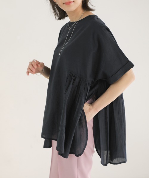 Bou Jeloud（ブージュルード）の「コットン100綿ボイルトップス（その他トップス・レディース・チャコールグレー/オフホワイト/グリーン/キャメル・FREE）」の18枚目の写真