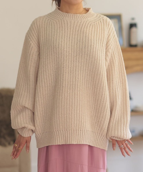 DONOBAN（ドノバン）の「ローゲージざっくりニット（ニット/セーター・レディース・ネイビー/ベージュ/ピンク系その他/ブルーグリーン/アイボリー・F）」の19枚目の写真