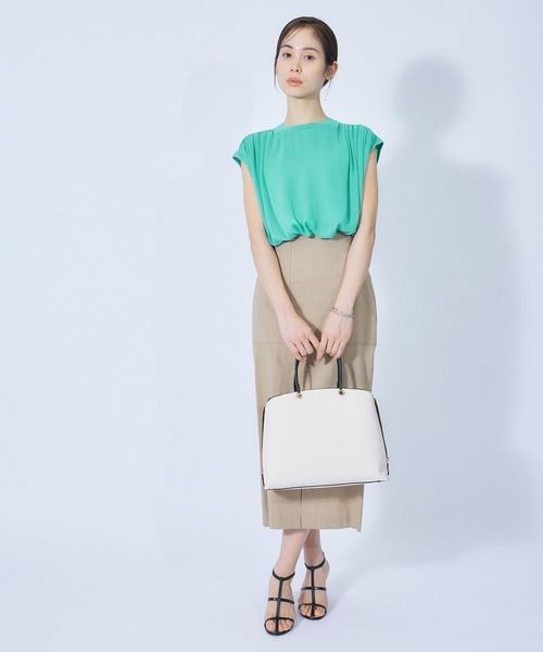 楊柳ニットコンビブラウス