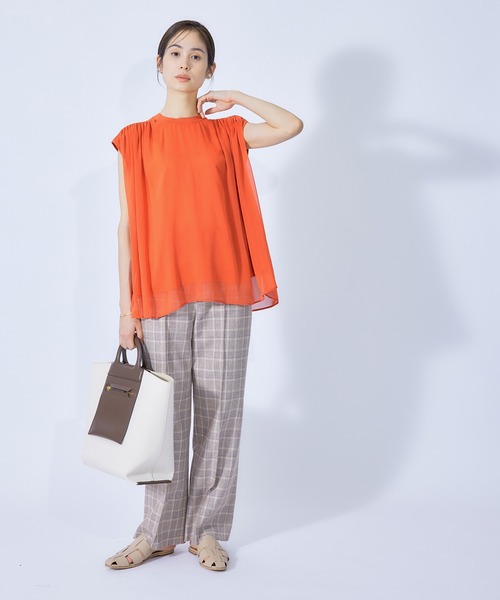 楊柳ニットコンビブラウス