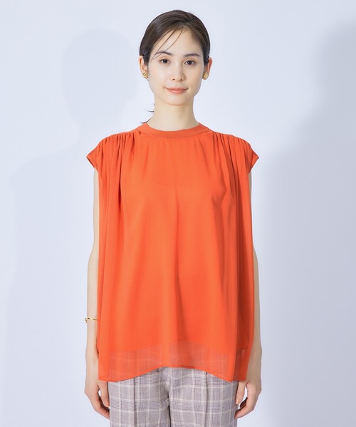 楊柳ニットコンビブラウス