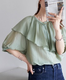 DISCOAT | 【前後2WAY】衿フリルシアーブラウス(シャツ/ブラウス)