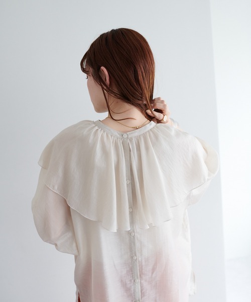 DISCOAT（ディスコート）の「【前後2WAY】衿フリルシアーブラウス（シャツ/ブラウス・レディース・ブラック/ミント/ホワイト系その他・FREE）」の16枚目の写真