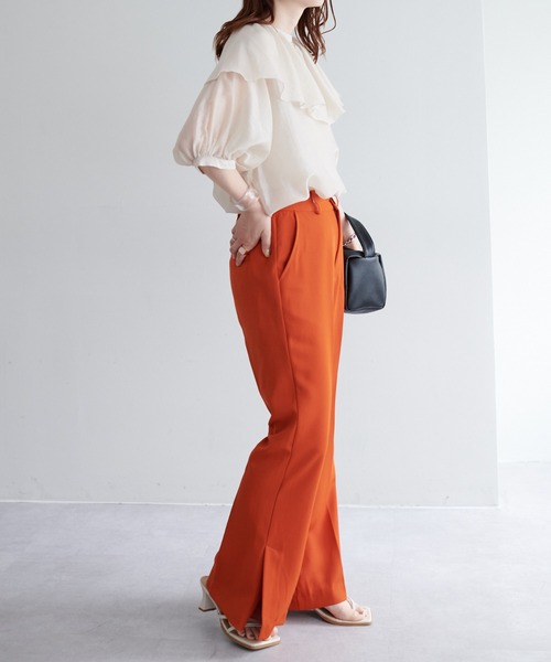 DISCOAT（ディスコート）の「【前後2WAY】衿フリルシアーブラウス（シャツ/ブラウス・レディース・ブラック/ミント/ホワイト系その他・FREE）」の7枚目の写真