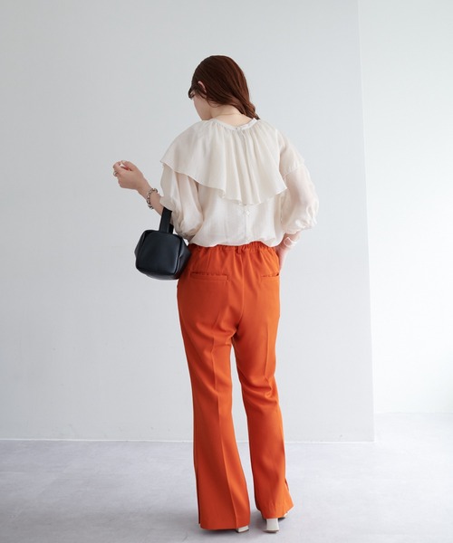 DISCOAT（ディスコート）の「【前後2WAY】衿フリルシアーブラウス（シャツ/ブラウス・レディース・ブラック/ミント/ホワイト系その他・FREE）」の8枚目の写真