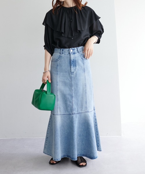 DISCOAT（ディスコート）の「【前後2WAY】衿フリルシアーブラウス（シャツ/ブラウス・レディース・ブラック/ミント/ホワイト系その他・FREE）」の21枚目の写真