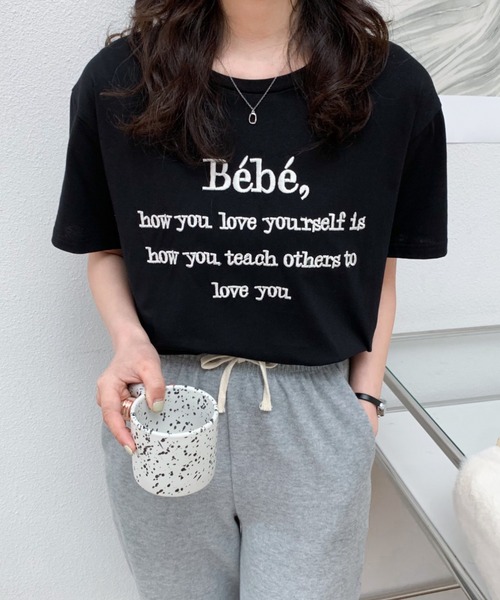 Diosfront(ディオスフロント)の「カラーロゴ刺繍カットソー(Tシャツ/カットソー・レディース・ピンク/ベージュ/ネイビー/ホワイト/ブラック・M/L)」の17枚目の写真