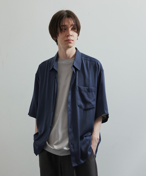 JUNRED(ジュンレッド)の「ドレープサテンレギュラーカラーシャツ(シャツ/ブラウス・メンズ・ブルー系その他4/ライトグレー/チャコールグレー/ライトグリーン・L/M/S)」の22枚目の写真