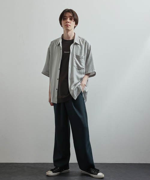 JUNRED(ジュンレッド)の「ドレープサテンレギュラーカラーシャツ(シャツ/ブラウス・メンズ・ブルー系その他4/ライトグレー/チャコールグレー/ライトグリーン・L/M/S)」の16枚目の写真