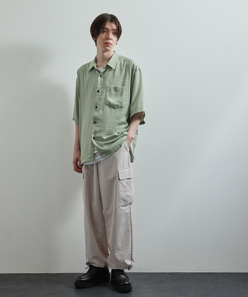 JUNRED(ジュンレッド)の「ドレープサテンレギュラーカラーシャツ(シャツ/ブラウス・メンズ・ブルー系その他4/ライトグレー/チャコールグレー/ライトグリーン・L/M/S)」の14枚目の写真
