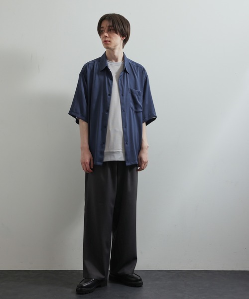 JUNRED(ジュンレッド)の「ドレープサテンレギュラーカラーシャツ(シャツ/ブラウス・メンズ・ブルー系その他4/ライトグレー/チャコールグレー/ライトグリーン・L/M/S)」の13枚目の写真