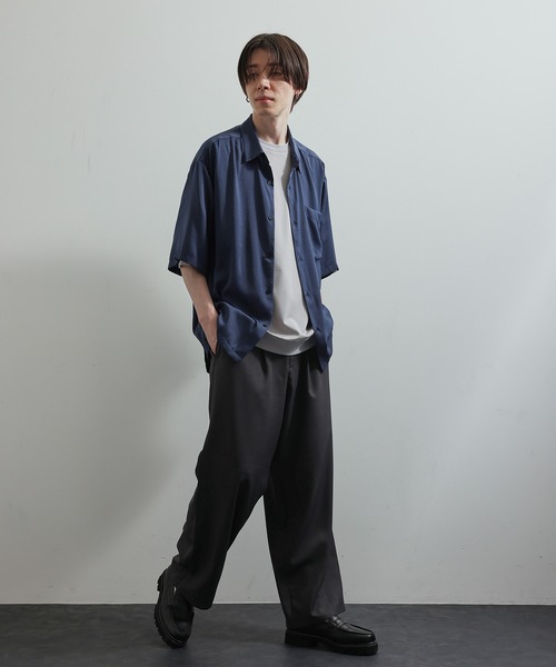 JUNRED(ジュンレッド)の「ドレープサテンレギュラーカラーシャツ(シャツ/ブラウス・メンズ・ブルー系その他4/ライトグレー/チャコールグレー/ライトグリーン・L/M/S)」の12枚目の写真