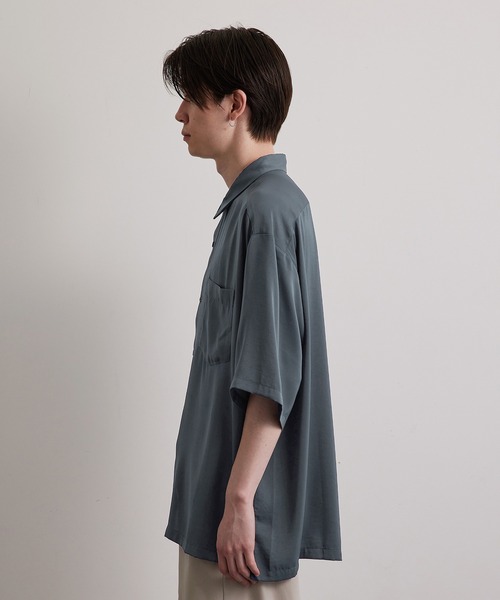 JUNRED(ジュンレッド)の「ドレープサテンレギュラーカラーシャツ(シャツ/ブラウス・メンズ・ブルー系その他4/ライトグレー/チャコールグレー/ライトグリーン・L/M/S)」の10枚目の写真