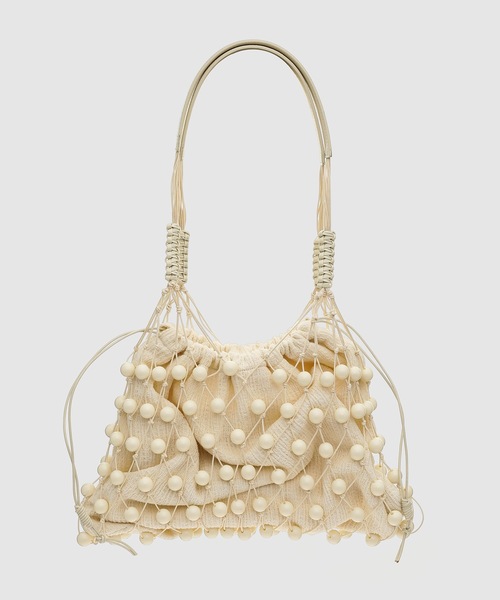 LOW CLASSIC(ロウ クラシック)の「BEADS BAG(ハンドバッグ・レディース・ブラック/アイボリー・ONE SIZE)」の1枚目の写真