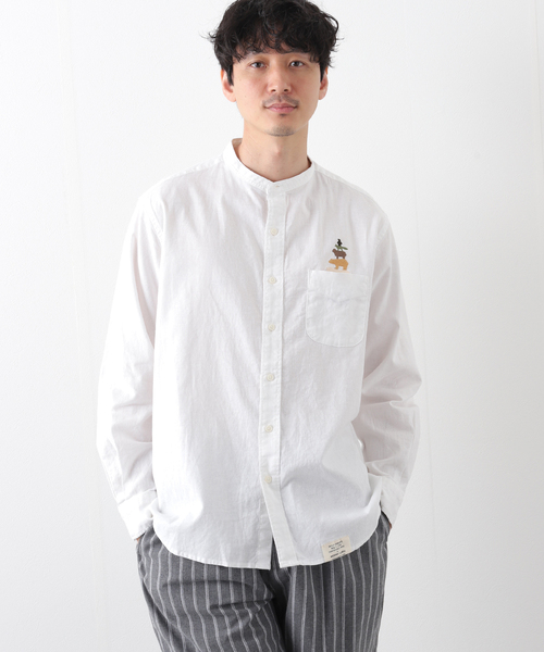 B.C STOCK（ベーセーストック）の「10シュウネンブレーメンシャツ（シャツ/ブラウス・メンズ・ネイビー/ホワイト系その他/ベージュ・LARGE/MEDIUM）」の2枚目の写真
