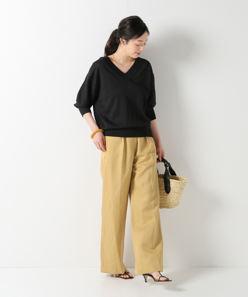 IENA(イエナ)の「【TELA/テラ】LINEN LYOCELワイドパンツ(その他パンツ・レディース・ベージュ・38/36)」の2枚目の写真