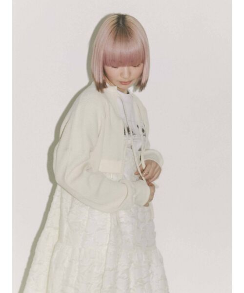 merry jenny（メリージェニー）の「ショートワッフルリボンカーディガン（カーディガン/ボレロ・レディース・ブラック/オフホワイト/アイボリー・FREE）」の21枚目の写真