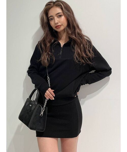 GYDA（ジェイダ）の「ZIPデザイン ドッキングスウェットワンピース（ワンピース・レディース・オフホワイト/グレー/ブラック・FREE）」の2枚目の写真