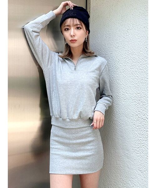 GYDA（ジェイダ）の「ZIPデザイン ドッキングスウェットワンピース（ワンピース・レディース・オフホワイト/グレー/ブラック・FREE）」の8枚目の写真