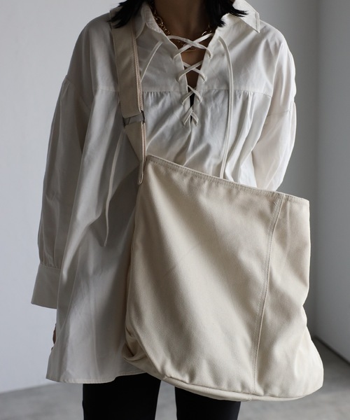 ap retro（アプレトロ）の「キャンバスショルダーバッグ（ショルダーバッグ・レディース・ブラック/アイボリー・FREE）」の16枚目の写真