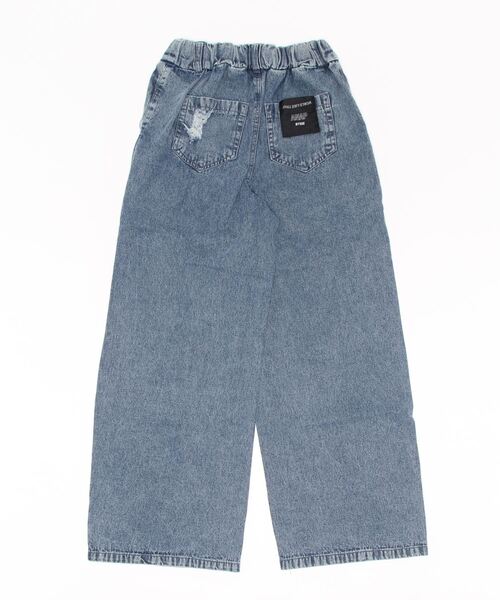 ANAP GiRL(アナップガール)の「クラッシュデニムイージーパンツ(デニムパンツ・キッズ・ライトブルー・S/XS/M)」の2枚目の写真