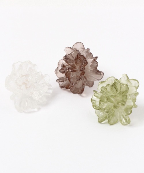 niko and...（ニコアンド）の「フラワーモチーフピアス（ピアス（両耳用）・レディース・グリーン/その他/グレー・0）」の5枚目の写真