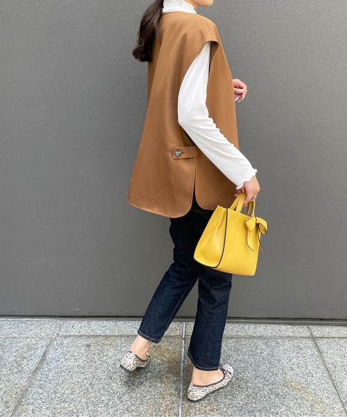 StyleSea（スタイルシー）の「ウールライクフレンチ2WAYベスト（ベスト・レディース・ブラック/アイボリー/キャメル・MEDIUM）」の15枚目の写真