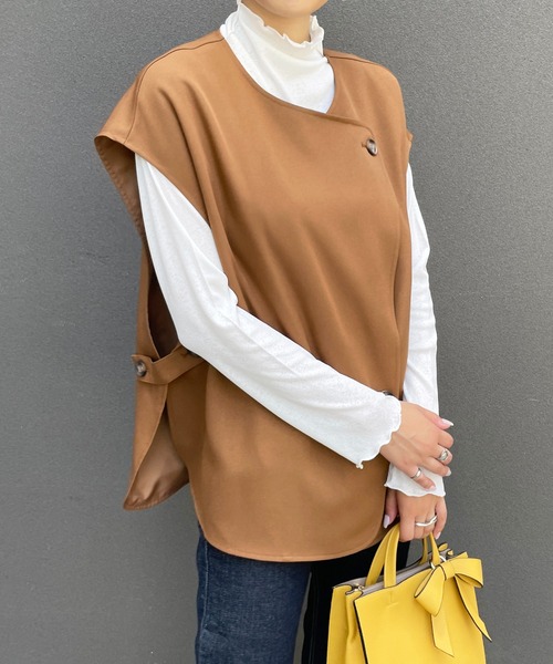 StyleSea（スタイルシー）の「ウールライクフレンチ2WAYベスト（ベスト・レディース・ブラック/アイボリー/キャメル・MEDIUM）」の22枚目の写真