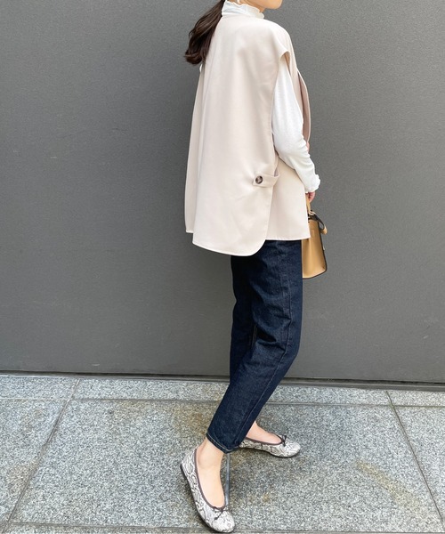 StyleSea（スタイルシー）の「ウールライクフレンチ2WAYベスト（ベスト・レディース・ブラック/アイボリー/キャメル・MEDIUM）」の11枚目の写真