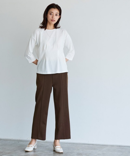 Pierrot（ピエロ）の「センターシームストレートパンツ（スラックス・レディース・ネイビー/ピンク系その他/ブラウン・M/L/PM）」の18枚目の写真