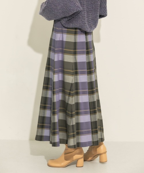 KBF（ケイビーエフ）の「BIGチェックフレアスカート（スカート・レディース・ブラック系その他/グリーン系その他/パープル系その他・ONE）」の18枚目の写真