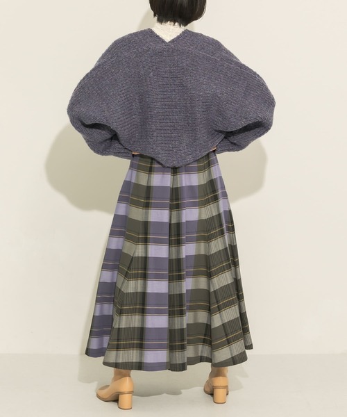 KBF（ケイビーエフ）の「BIGチェックフレアスカート（スカート・レディース・ブラック系その他/グリーン系その他/パープル系その他・ONE）」の10枚目の写真