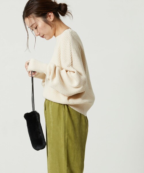 FREAK'S STORE(フリークスストア)の「限定展開 サーマルショートニットプルオーバー(ニット/セーター・レディース・ナチュラル/グレー/ブラック/ピンク/マスタード/グリーン/オレンジ/ネイビー/ブルー・フリ-)」の11枚目の写真