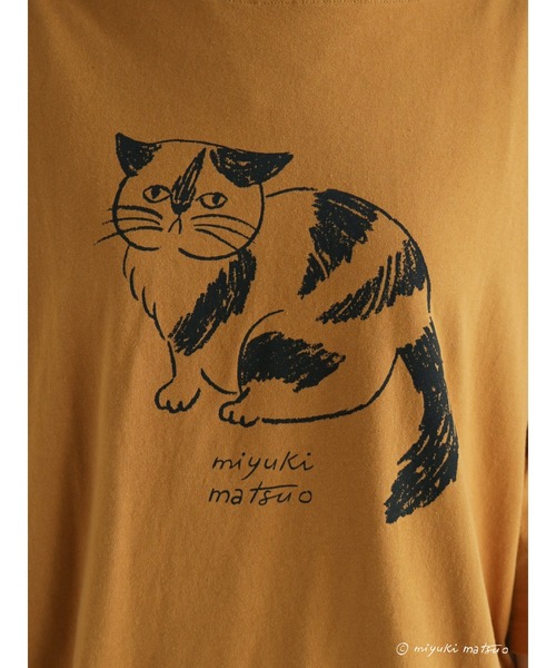 Samansa Mos2（サマンサ モスモス）の「【miyuki matsuoXSamansaMos2】プリント7分袖T（Tシャツ/カットソー・レディース・グリーン/マスタード/チャコール/キナリ・ﾌﾘ-）」の13枚目の写真