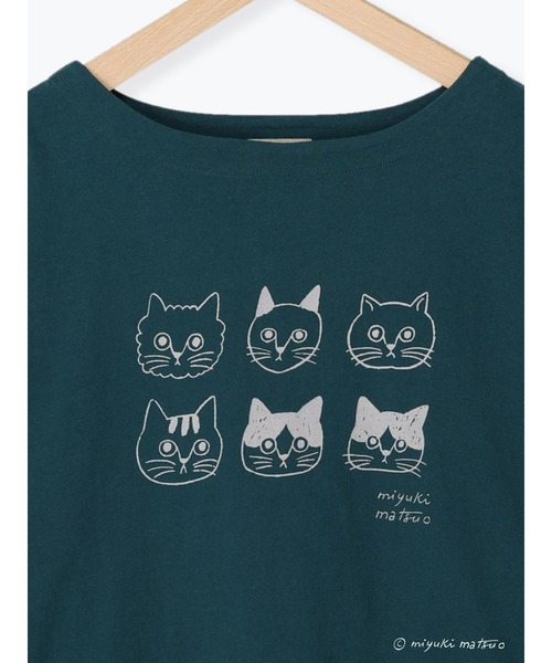 Samansa Mos2（サマンサ モスモス）の「【miyuki matsuoXSamansaMos2】プリント7分袖T（Tシャツ/カットソー・レディース・グリーン/マスタード/チャコール/キナリ・ﾌﾘ-）」の17枚目の写真