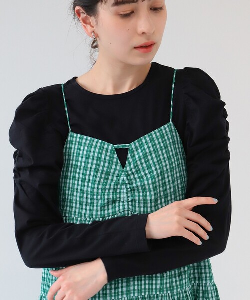 Ray BEAMS(レイビームス)の「Ray BEAMS / ギャザー ボリューム スリーブ Tシャツ(Tシャツ/カットソー・レディース・イエロー系その他5/ホワイト/ブラック・ONE SIZE)」の11枚目の写真