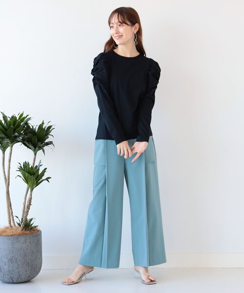 Ray BEAMS(レイビームス)の「Ray BEAMS / ギャザー ボリューム スリーブ Tシャツ(Tシャツ/カットソー・レディース・イエロー系その他5/ホワイト/ブラック・ONE SIZE)」の13枚目の写真