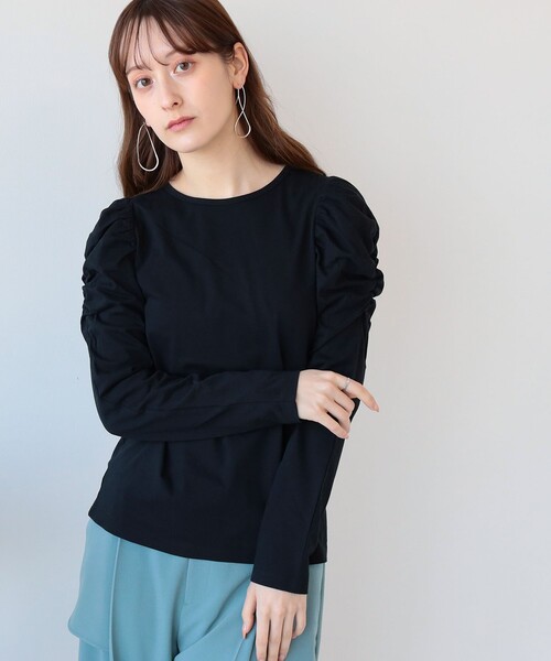 Ray BEAMS(レイビームス)の「Ray BEAMS / ギャザー ボリューム スリーブ Tシャツ(Tシャツ/カットソー・レディース・イエロー系その他5/ホワイト/ブラック・ONE SIZE)」の16枚目の写真